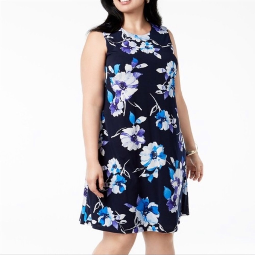 Jessica Howard Floral Jersey Shift Midi Dress NWT